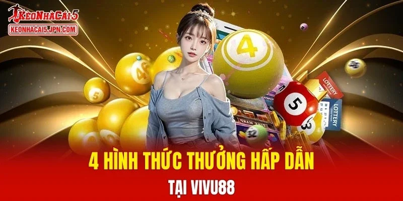 4 hình thức thưởng hấp dẫn tại VIVU88