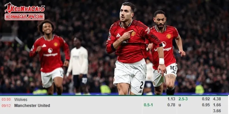 Dự đoán tỷ lệ kèo chuyên sâu nhất cho trận Wolves vs Man United