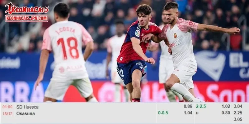 Tỷ lệ kèo chi tiết của trận Huesca vs Osasuna
