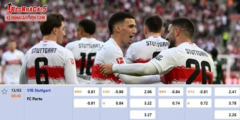 Tỷ lệ kèo chi tiết nhất cho trận đấu giữa Stuttgart vs FC Porto